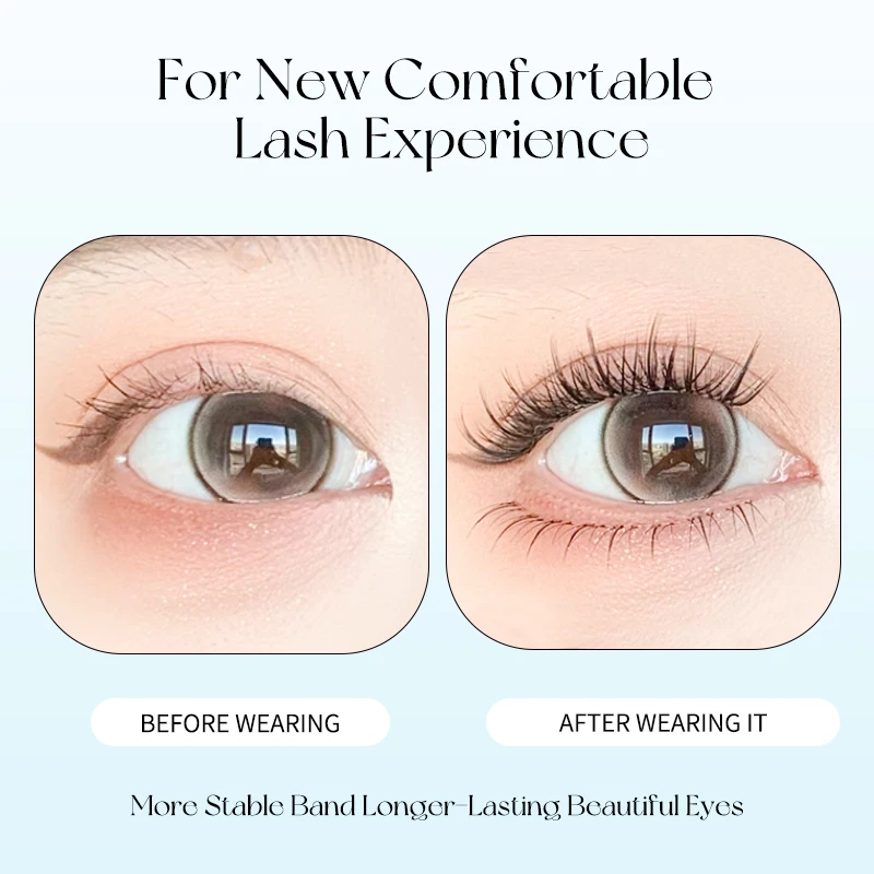 60 grappole Ciglia autoadesive Ciglia senza colla Ciglia individuali Cluster per ciglia morbide Ciglia autoadesive riutilizzabili da 10-12 mm