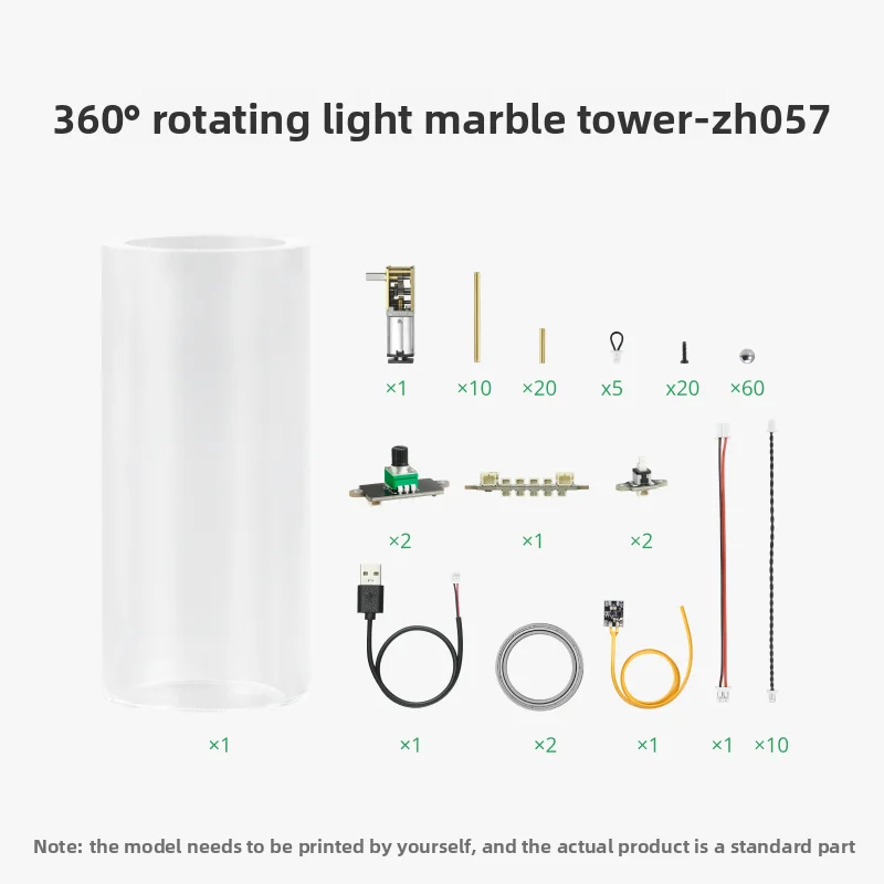 Original brand new 360 ° Rotating light Pinball tower Pinball track for Bambu lab 3D printed model component