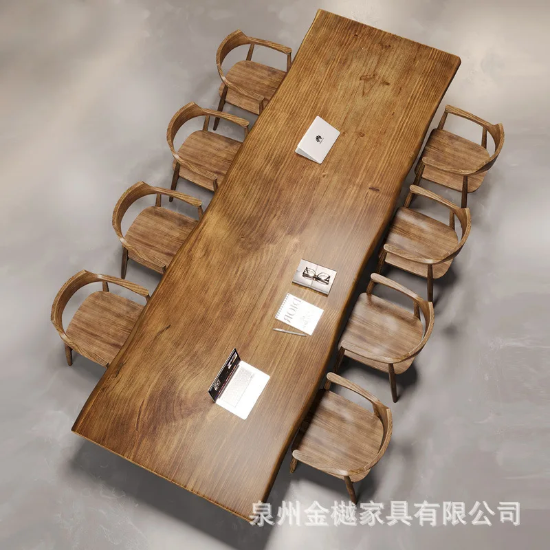 Solid Wood Desk Large Multi-person Training Conference Table Long Table Company Staff Office Table And Chair Combination New Chi