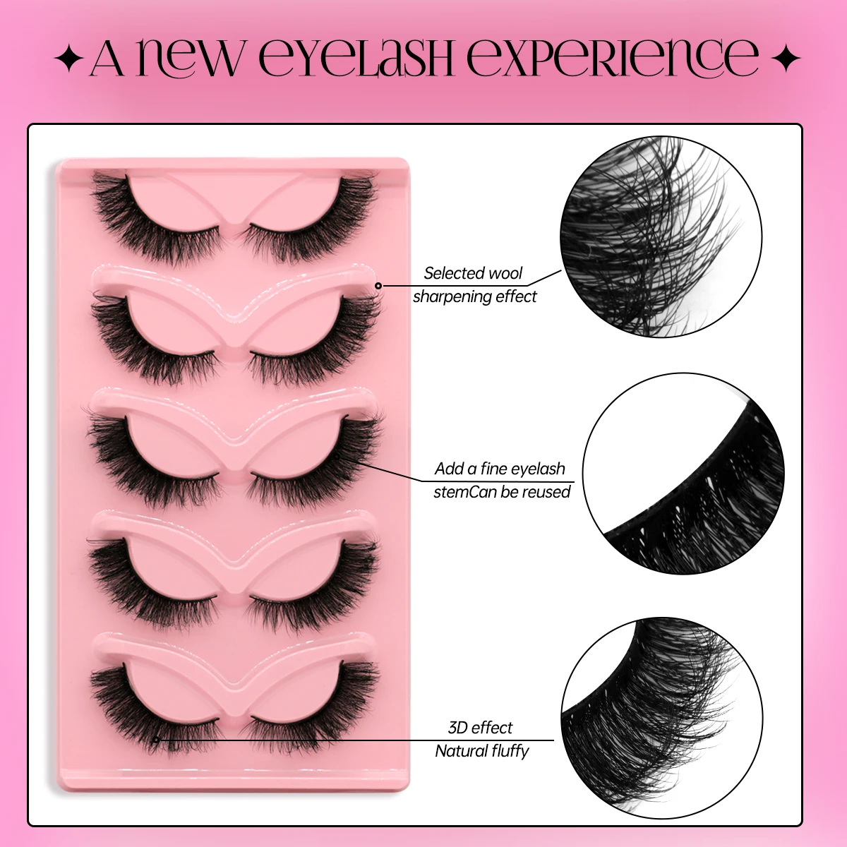 GROINNEYA 고양이 눈 속눈썹 3d 가짜 밍크 속눈썹 날개 달린 끝 눈 길쭉한 속눈썹 부드러운 자연 긴 가짜 속눈썹 속눈썹 확장