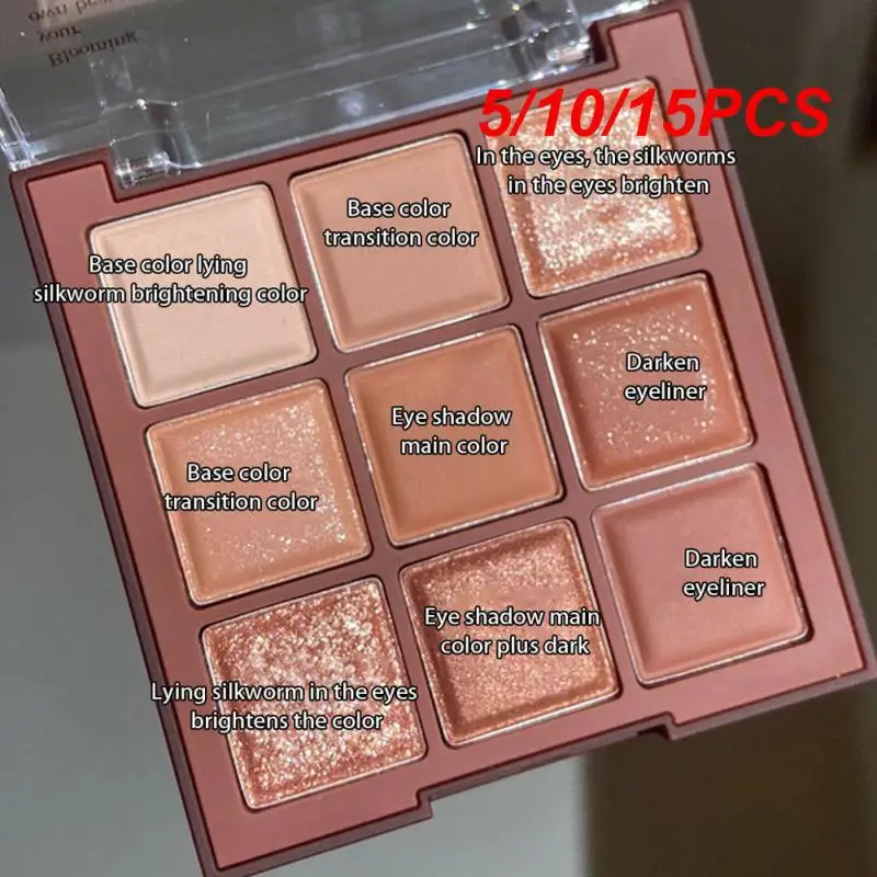 

5/10/15PCS Eye Shadow Milk Tea Plate 9 Colors Palette Eye Cosmetics Anti Pollution Eye Shadow Women's Eye Makeup