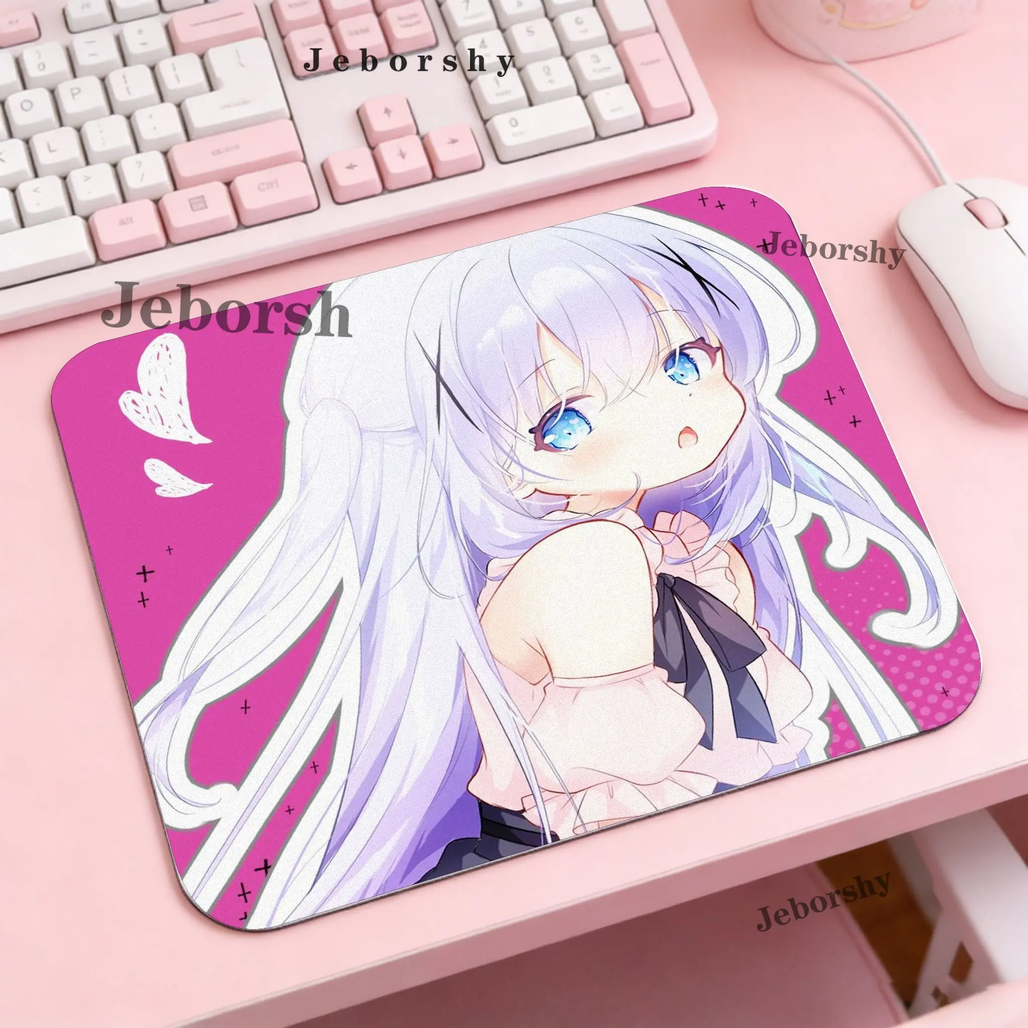 Is The Order A Rabbit? Chino Kafuu small Mouse Pad Anime Girl Desk Mat HD Print 2D Gaming Non-Slip Computer Desk Mouse Pad