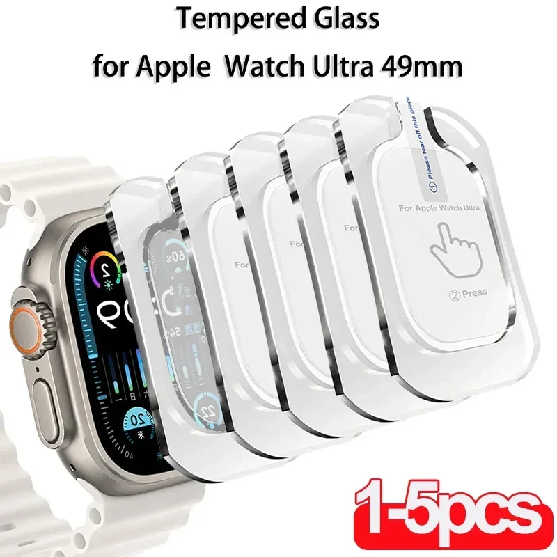 Gehärtetes Glas für Apple Watch Ultra 2 49 mm, kratzfester Displayschutz für iWatch Ultra Seconds Installation, Schutzfolie