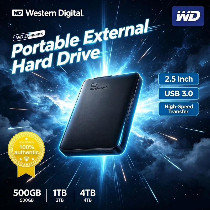 Western Digital Large Capacity WD External Mobile Hard Disk 2.5" USB3.0 Mechanical Hard Drive 1TB 2TB 4TB 5TB 6TB For PC Laptop
