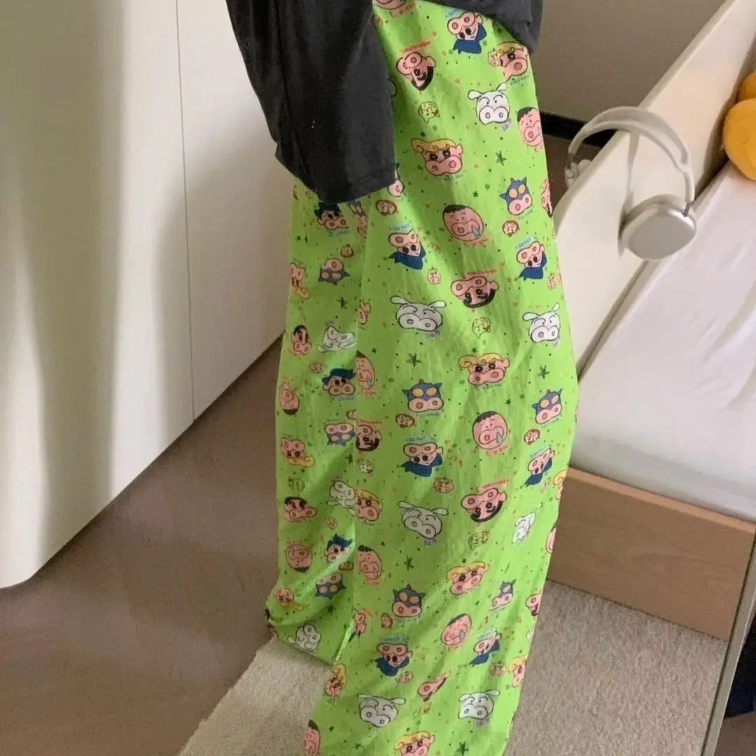 Crayon Shin-Chans Pajama Pants Anime Woman Cartoon Home Pants Couple Home Sleepwear Trousers Cute Straight Leg Pants Leisure
