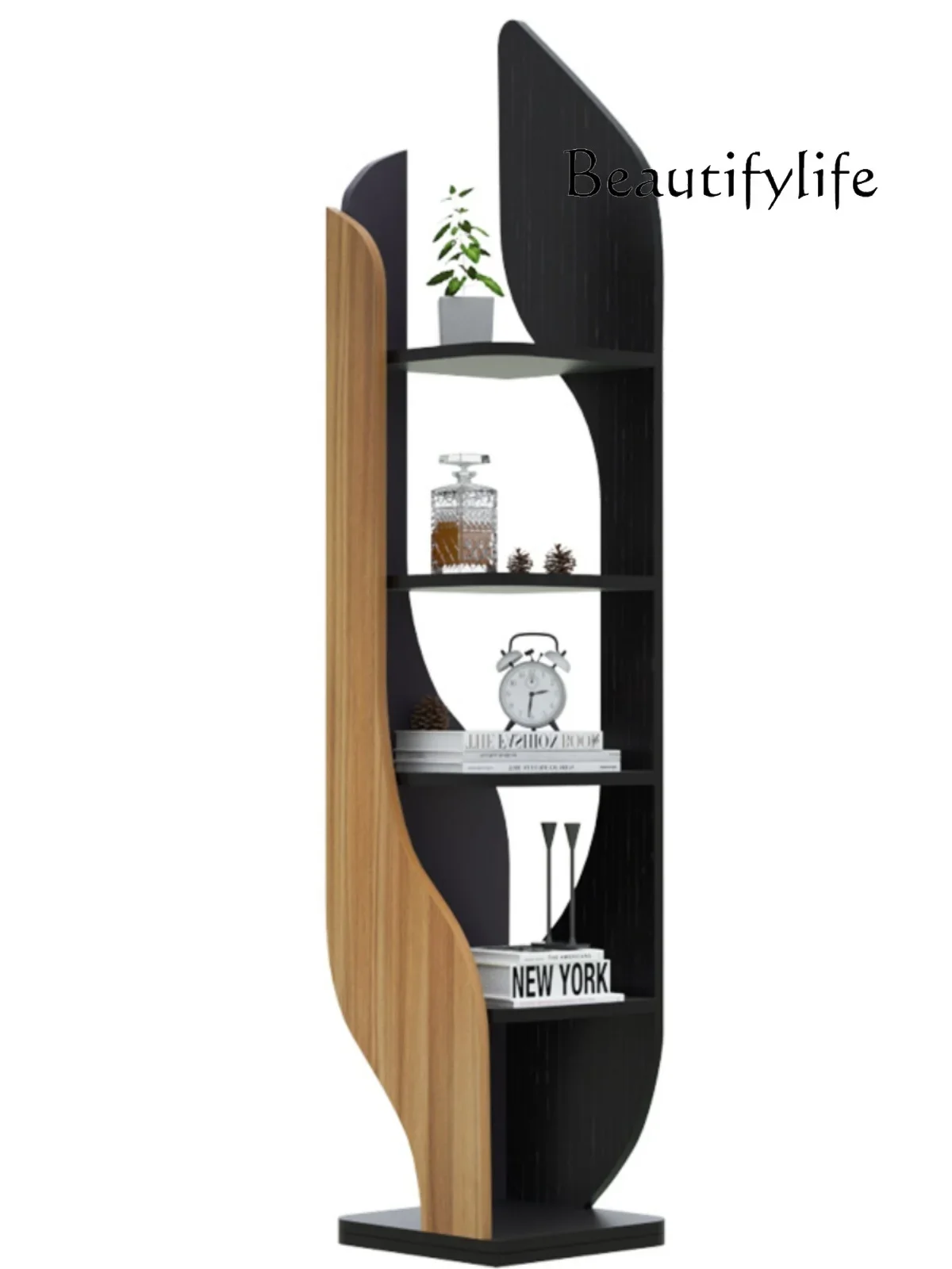 

Corner floor bookshelf living room Nordic multi-layer shelf creative light luxury office simple bookcase