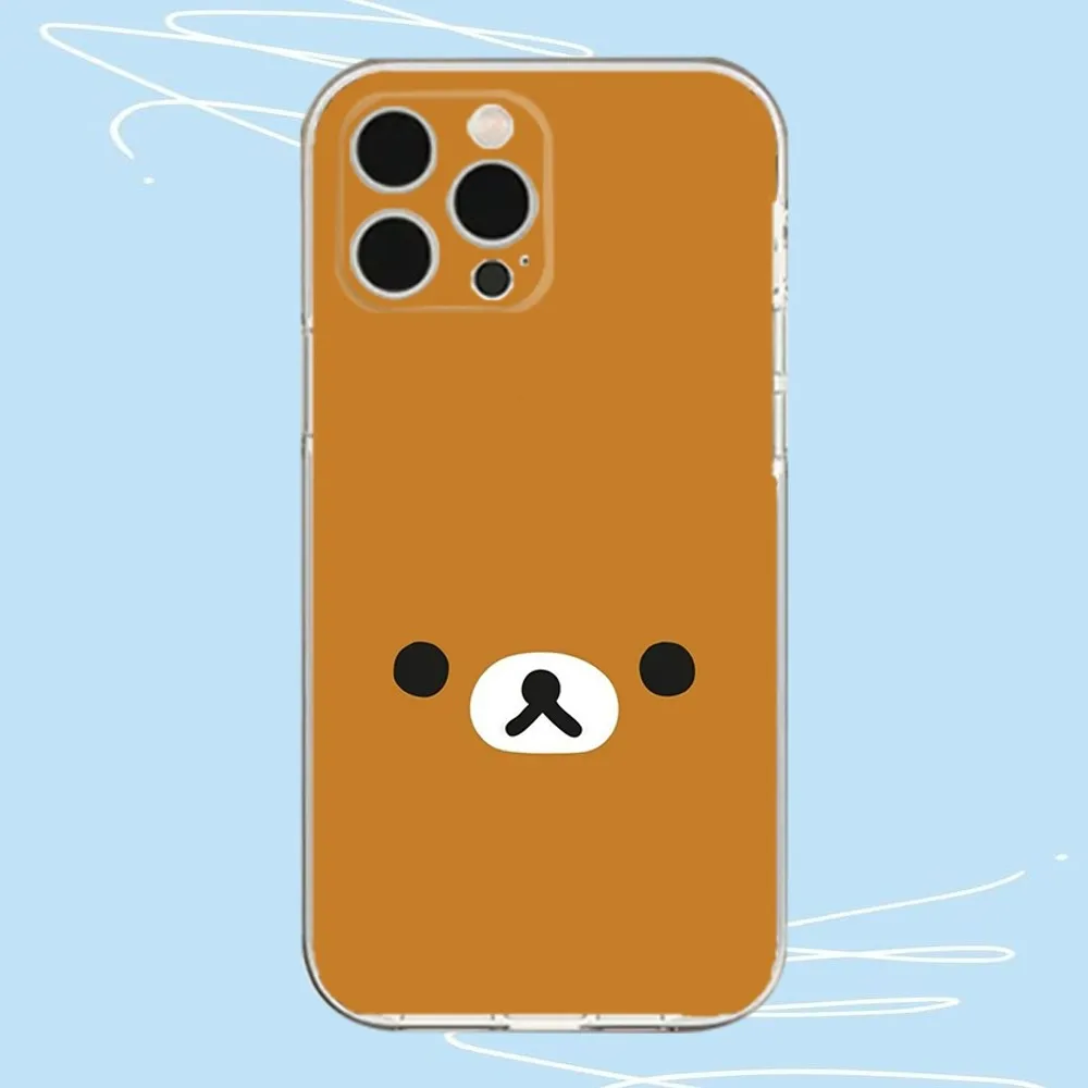 Cute Phone Case For iPhone 13, 14,13,12,Mini,11,Pro,Max,Plus,X,XR,XS,8,SE,2020,R-Rilakkuma Bear Transparent Cover