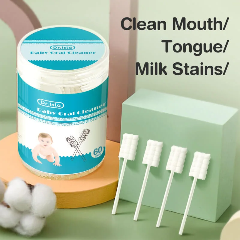 30/60Pcs/Box Baby Tongue Cleaner Disposable Gauze Toothbrush Paper Rod Infant Oral Cleaning Brush Stick For Newborn Oral Cleaner