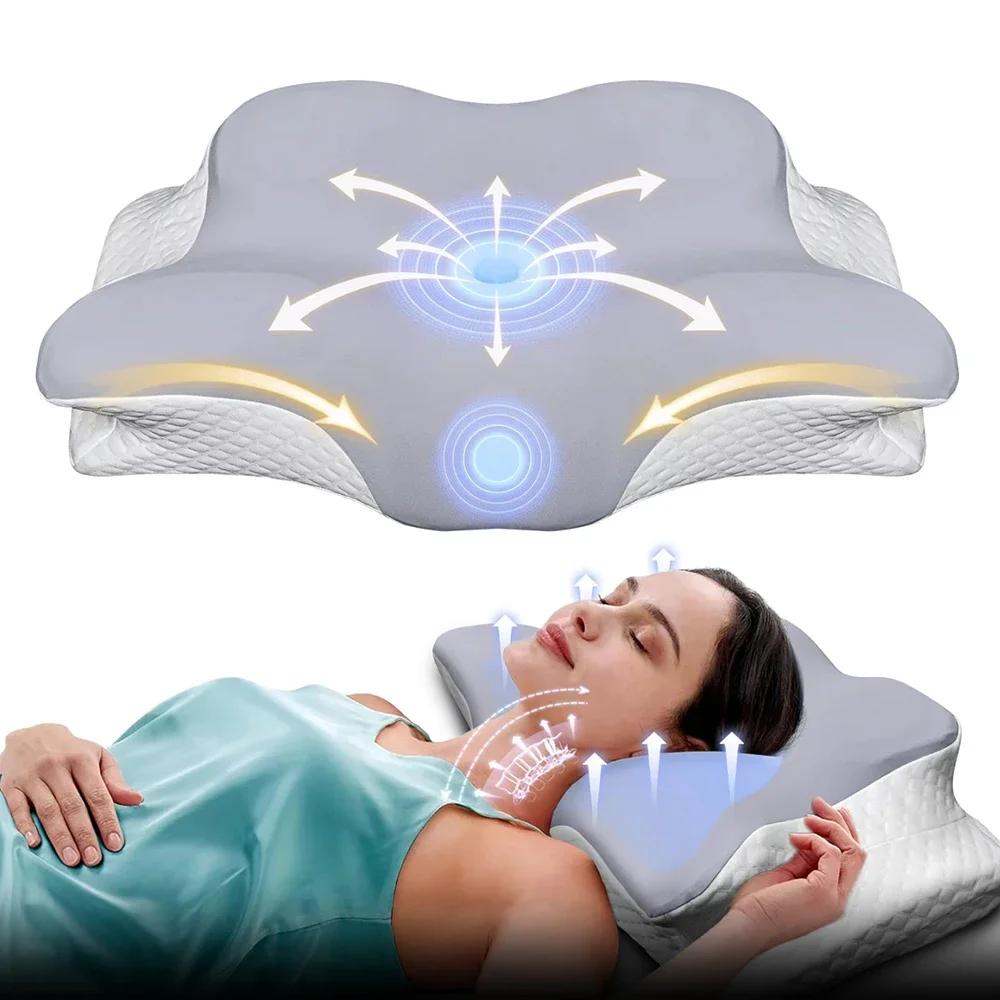 

Butterfly Shaped Memory Foam Pillow Orthopedic Cervical Neck Support Slow Rebound Pain Relief Relaxing Sleeping Bedding