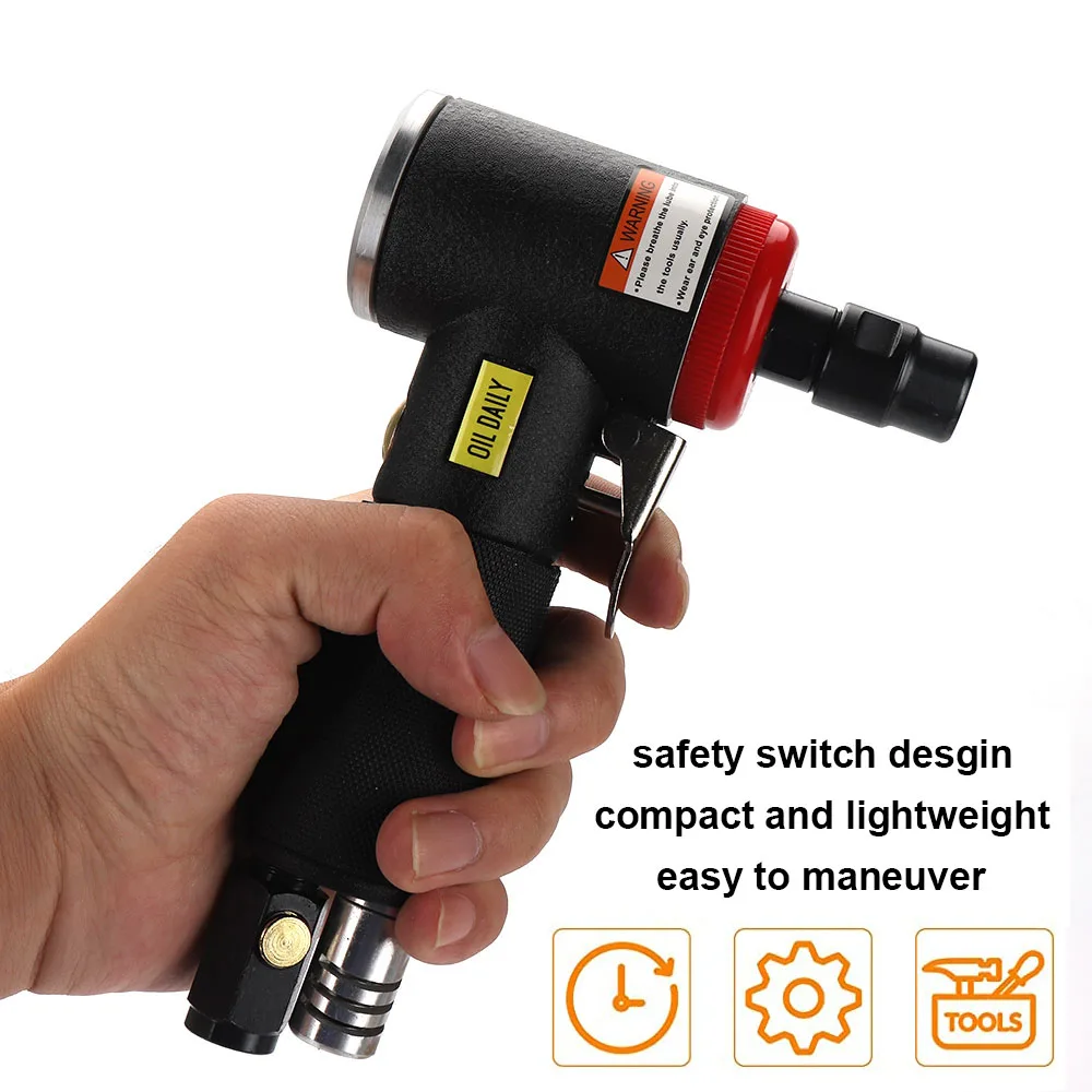 NuoDun Air Angle Die Grinder 90 Degree Mini Professional Engraving Machine Set 1/4 High Speed Pneumatic Grinder Polishing Tool
