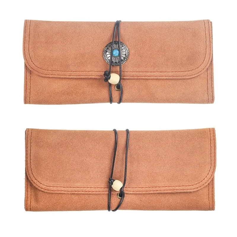 

Тонкая портативная сумка-труба в стиле ретро - сумка для хранения табака из воловьей кожи с плетеной веревкой, мужской дорожный аксессуар для курения