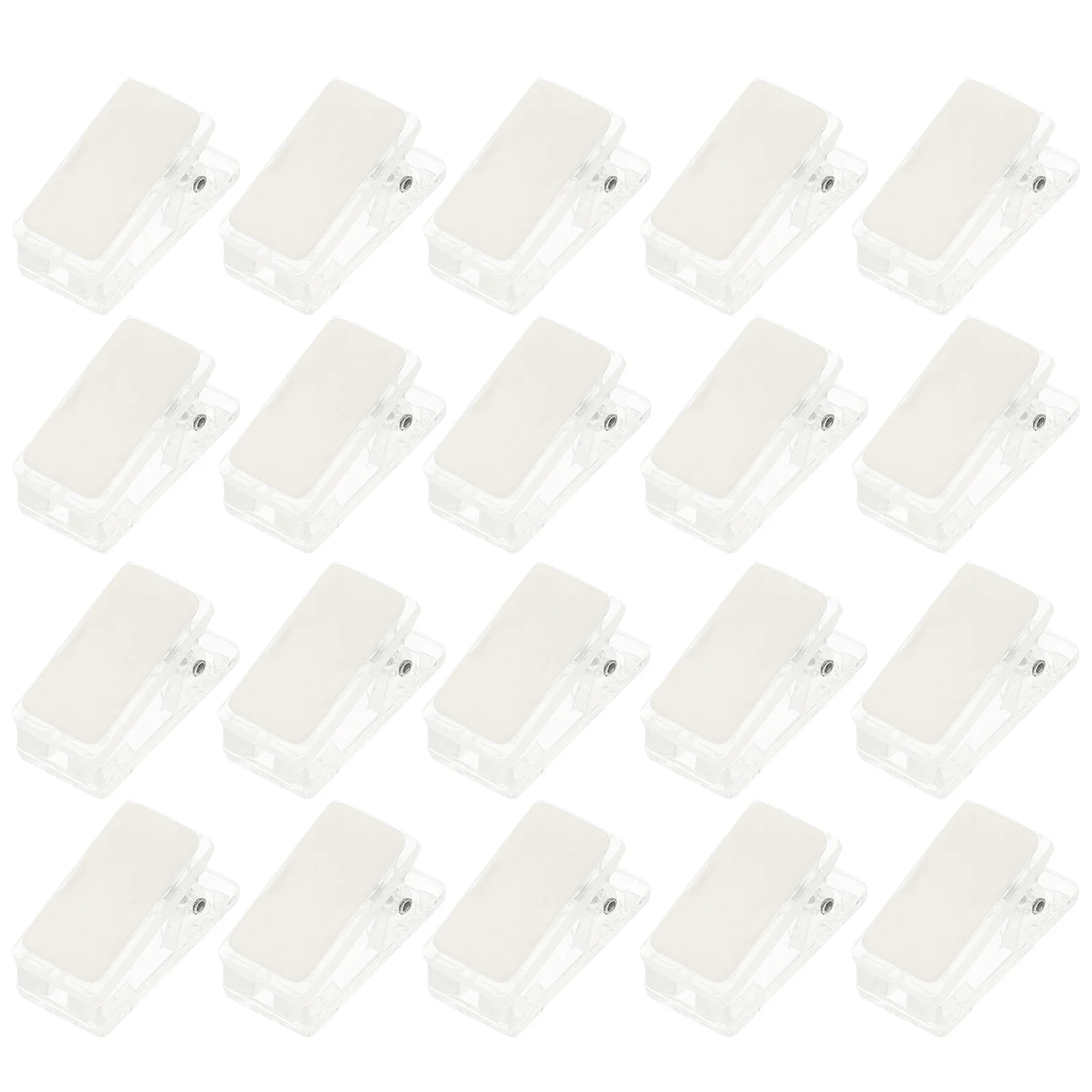 30Pcs Transparent Plastic Spring Clips Id Badge Clip Self Adhesive Wall Clip Small Sticky Clips for Name Cards Photo Holder