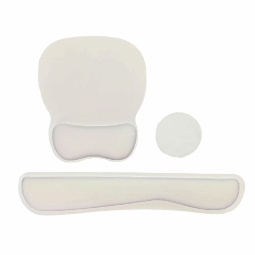 3Pcs Comfortable Keyboard Wrist Rest Set Non-Slip Base Soft Wristband Mouse Mat Hand Rest with Wrist Rest