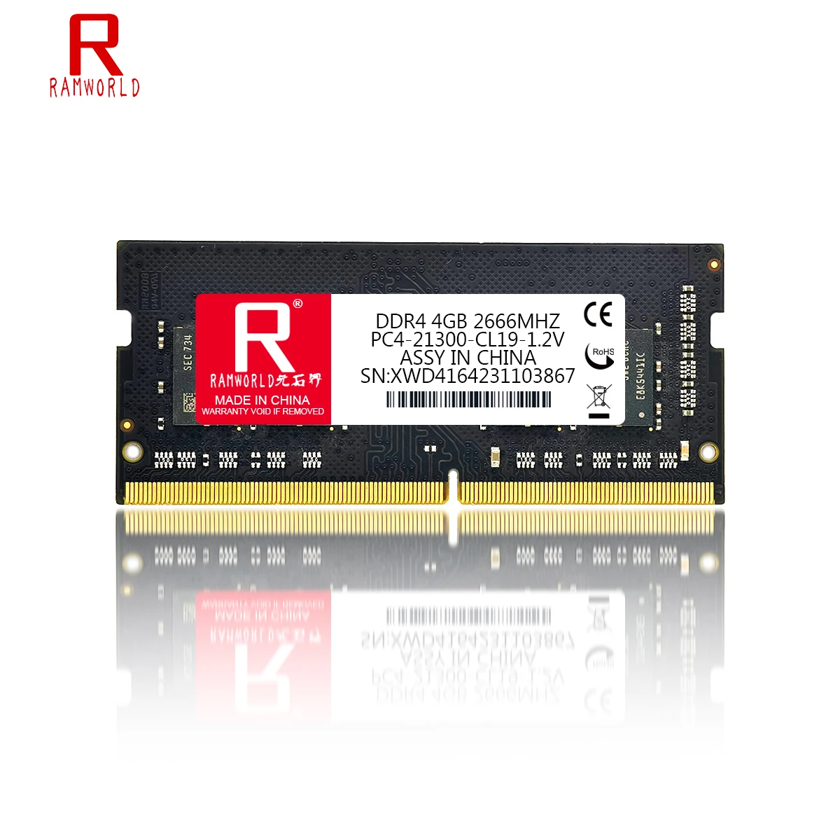 RAMWORLD DDR4 RAM 4GB 2666MHz Laptop Memoria Ram PC4 CL19 1.2V 21300 260Pin Notebook SODIMM Memory RAM