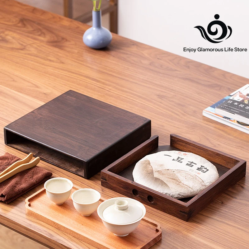 

Bamboo Pu 'er tea box Pu 'er tea divider cut tea tray Kung fu tea set healthy food storage drawer