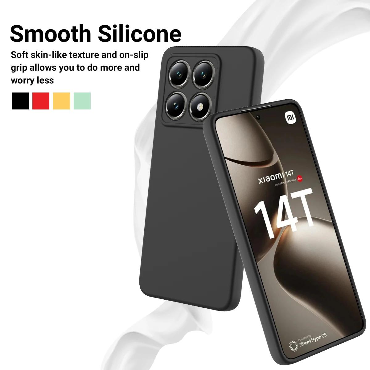 Capa traseira TPU para Xiaomi 14T Pro, estojo de silicone de luxo, choque, Funda