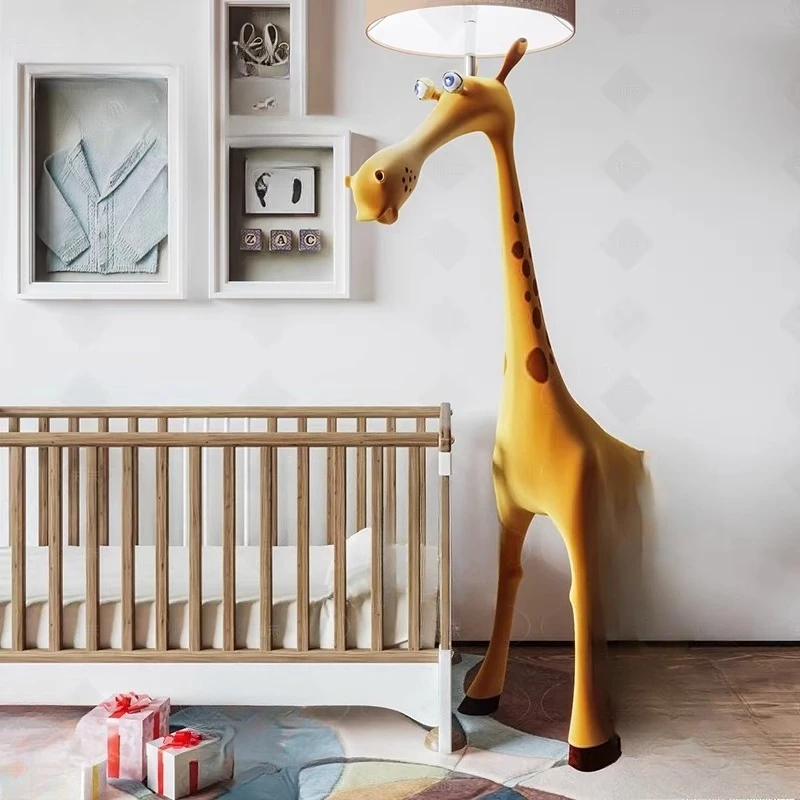 Fiberglass Cartoon Sculpture Children's Creative Fun Giraffe Sitting Bench