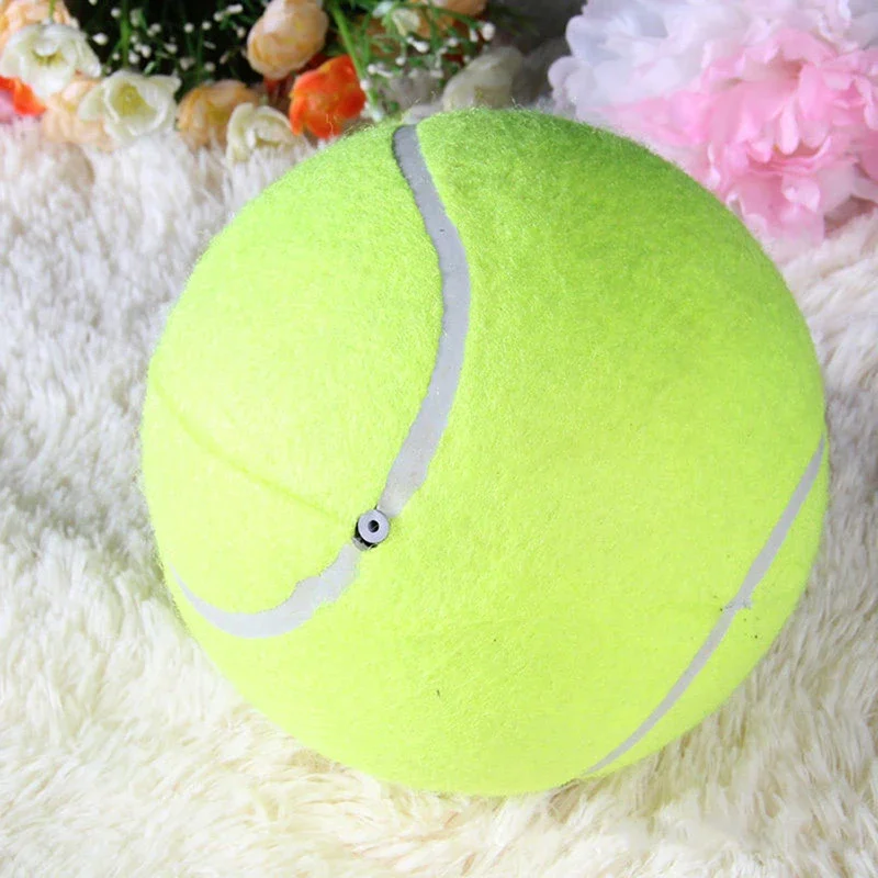 9.5\'Giant Tennis Ball For Dog Chew Toy Big Inflatable Tennis Ball Pet Dog Interactive Toys Pet Supplies Outdoor Cricket Dog Toy