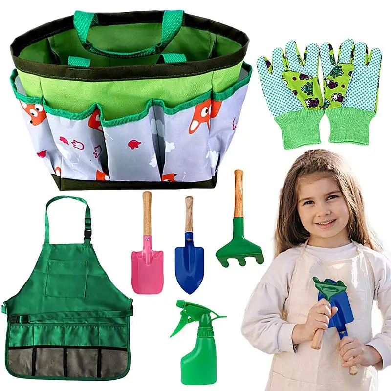 

Gardening Toys For Kids 7pcs Educational Planting Tools Kit Educational Science Kits With Garden Tools Bag For Outdoor Yard