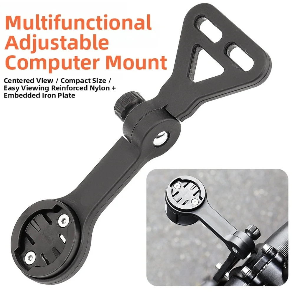 Black Adjustable Mountain Bike Computer Mount Holder For Action Camera Light Extension Bracket Cycling Accessory For Road Bicycl