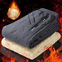 Pantalones de chándal de invierno para hombre, forro polar grueso de felpa, lana de cordero, térmicos, informales, impermeables, a prueba de viento, pantalones de algodón cálidos