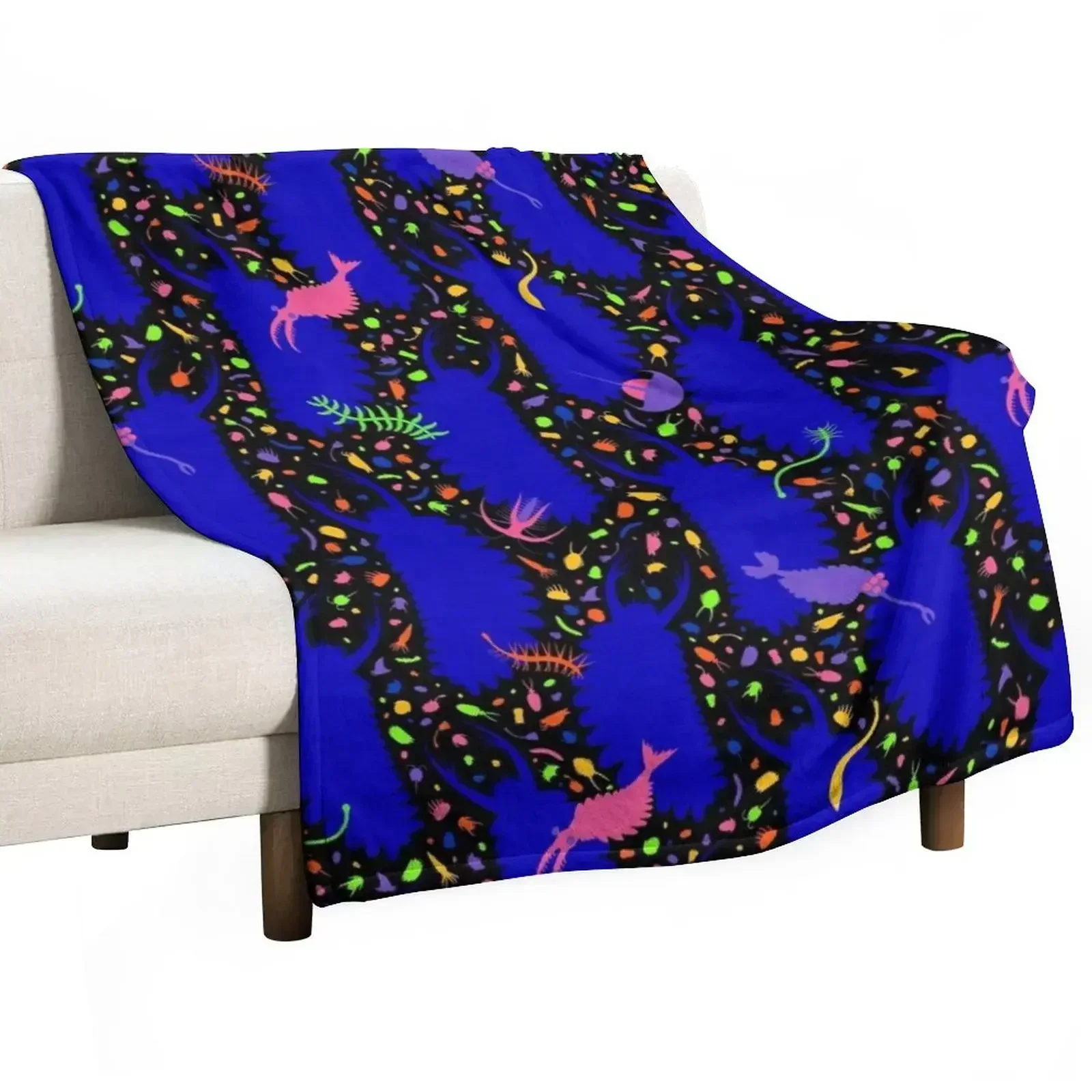 Cambrian Bowling Alley Carpet Pattern Throw Blanket Beach Designers Summer Blankets