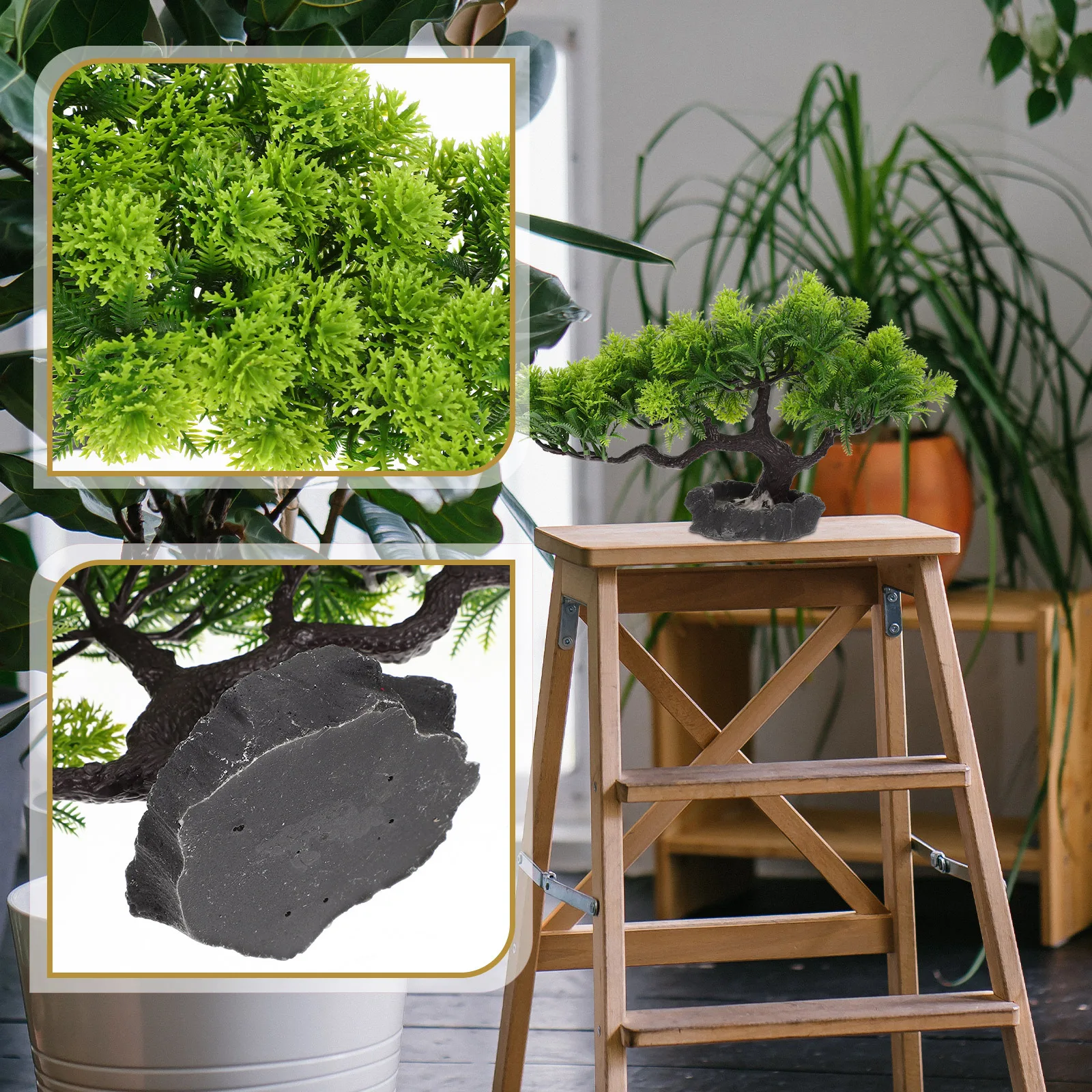 

1pc Mini Pine Tree For Sushi Plate Decor Fake Pine Tree Decoration Artificial Plants Indoor Food Dish Ornament Sushi Supplies