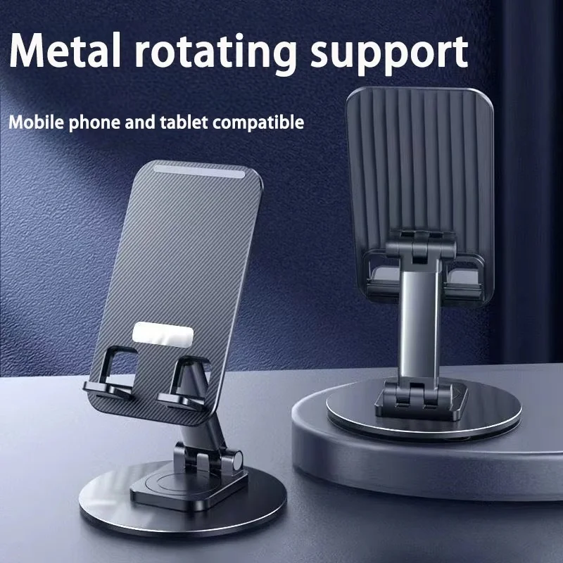 

Universal Phone Stand 360 Degree Rotating Multi-Angle Desktop Non-Slip Metal Base Foldable Phone Holder For iPhone Xiaomi Huawei