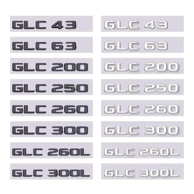 GLC43 GLC63 GLC200 GLC250 GLC300 GLC260L GLC300L letter car stickers for mercedes benz GLC class refit rear boot trunk label