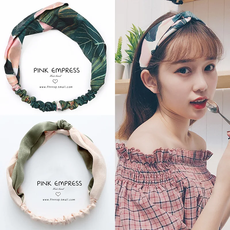 Cross elastic headband chiffon silk headband ladies headband hair accessory sports face wash