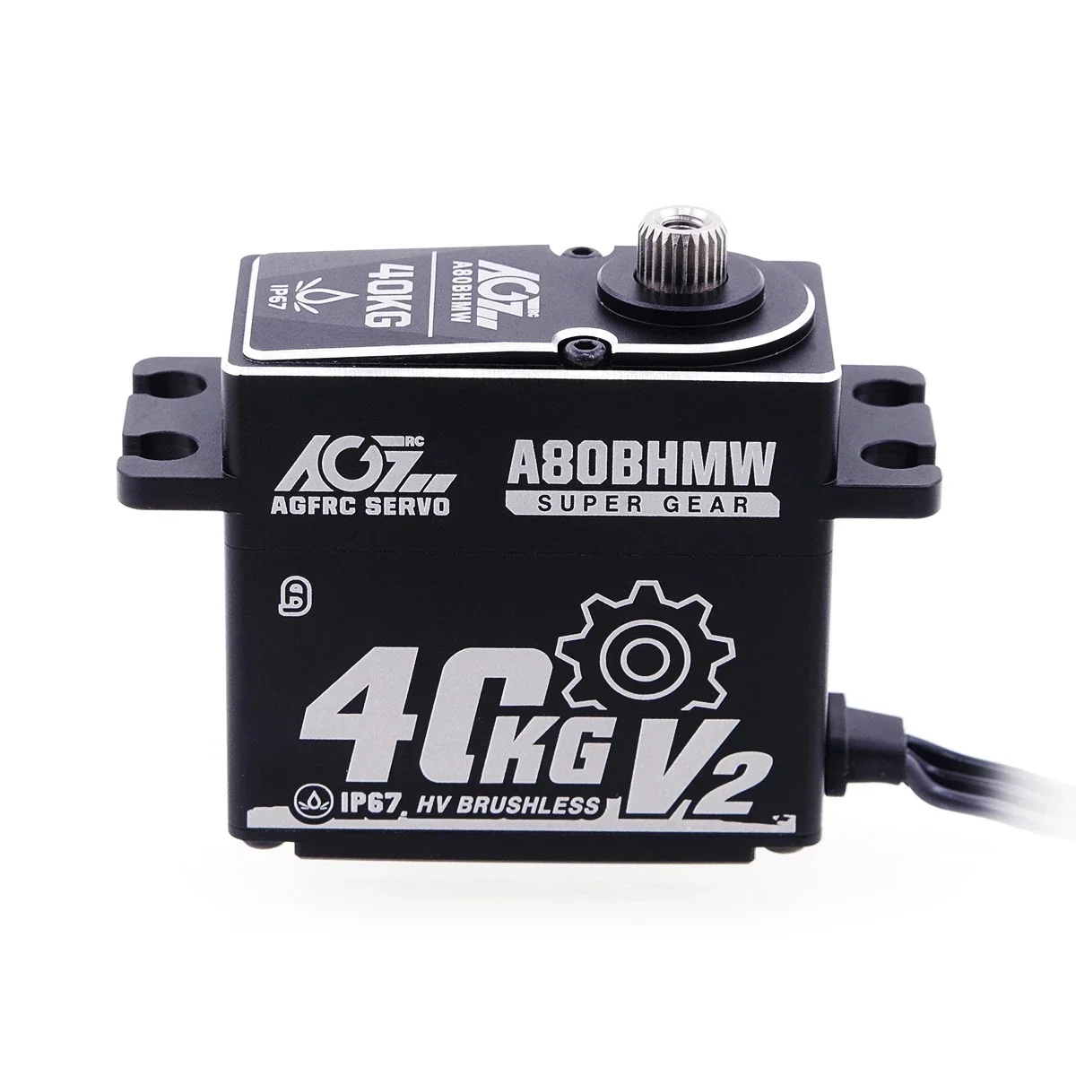 AGFRC A80BHMW V2 Robust Steel Gears 8.4V 40KG 0.085Sec Programmable Waterproof BLS RC Servo for 1/10 Scale Crawler Buggy Truck