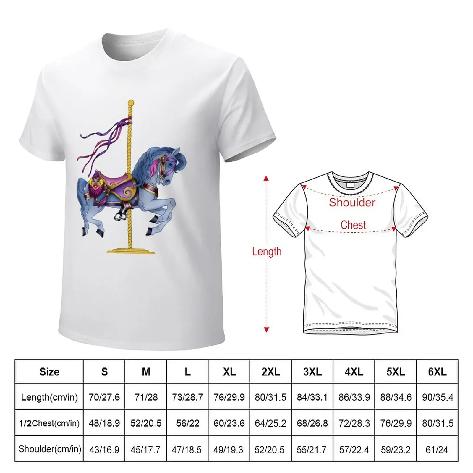 Carousel horse T-Shirt Aesthetic clothing quick-drying slim fit t shirts for men