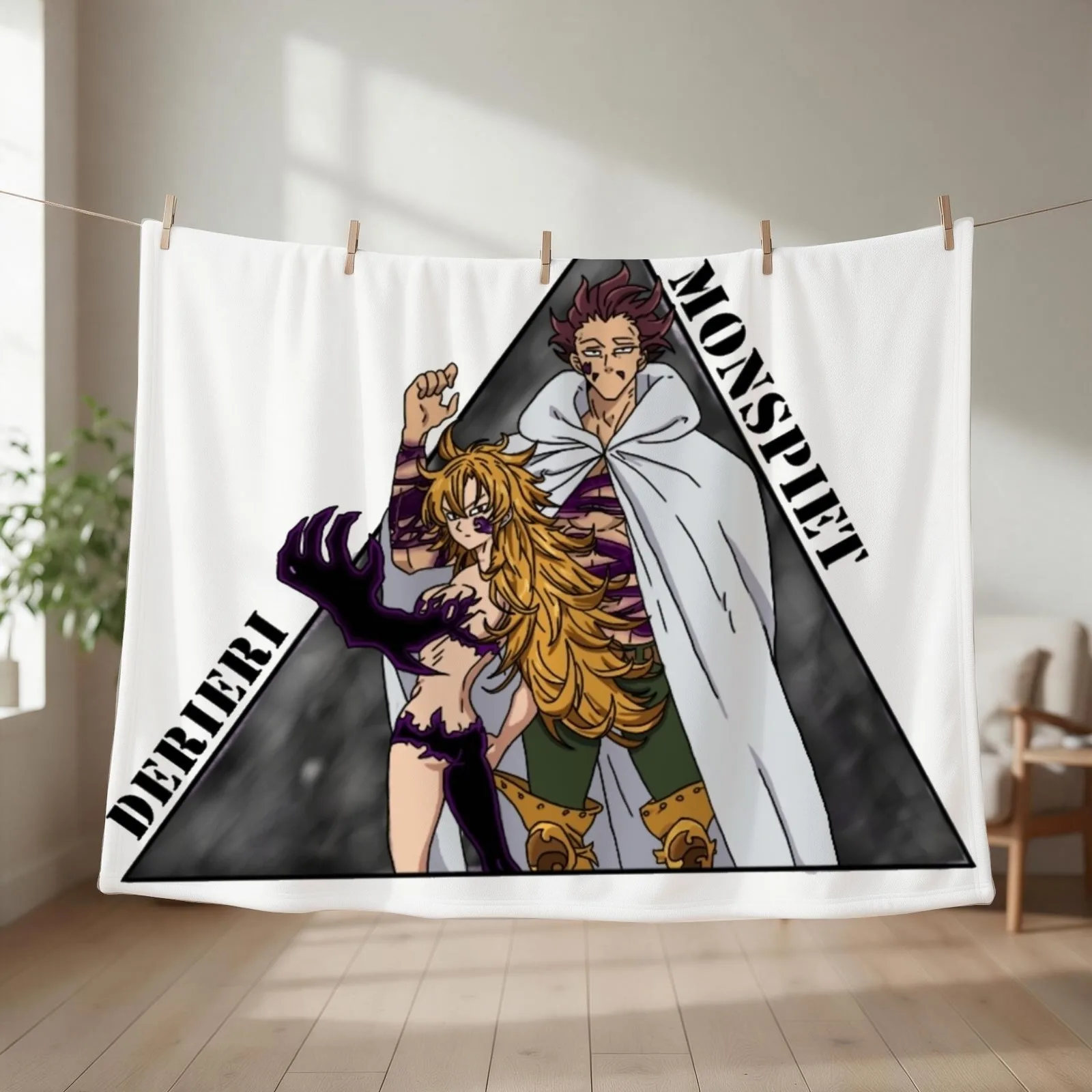 Derieri and Monspiet - Nanatsu No Taizai Throw Blanket warm for winter Nap Furry Soft Plaid Blankets