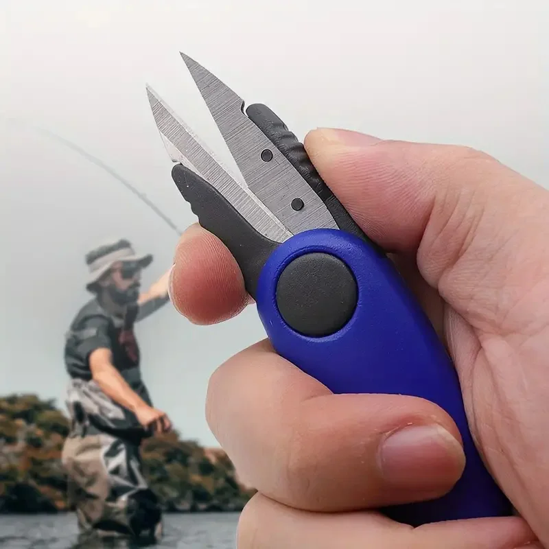 Folding Fishing Tackle Scissors Shrimp Shape Multifunction Convenient Fishing Line Cutter to Cut Line for Fishing Lovers