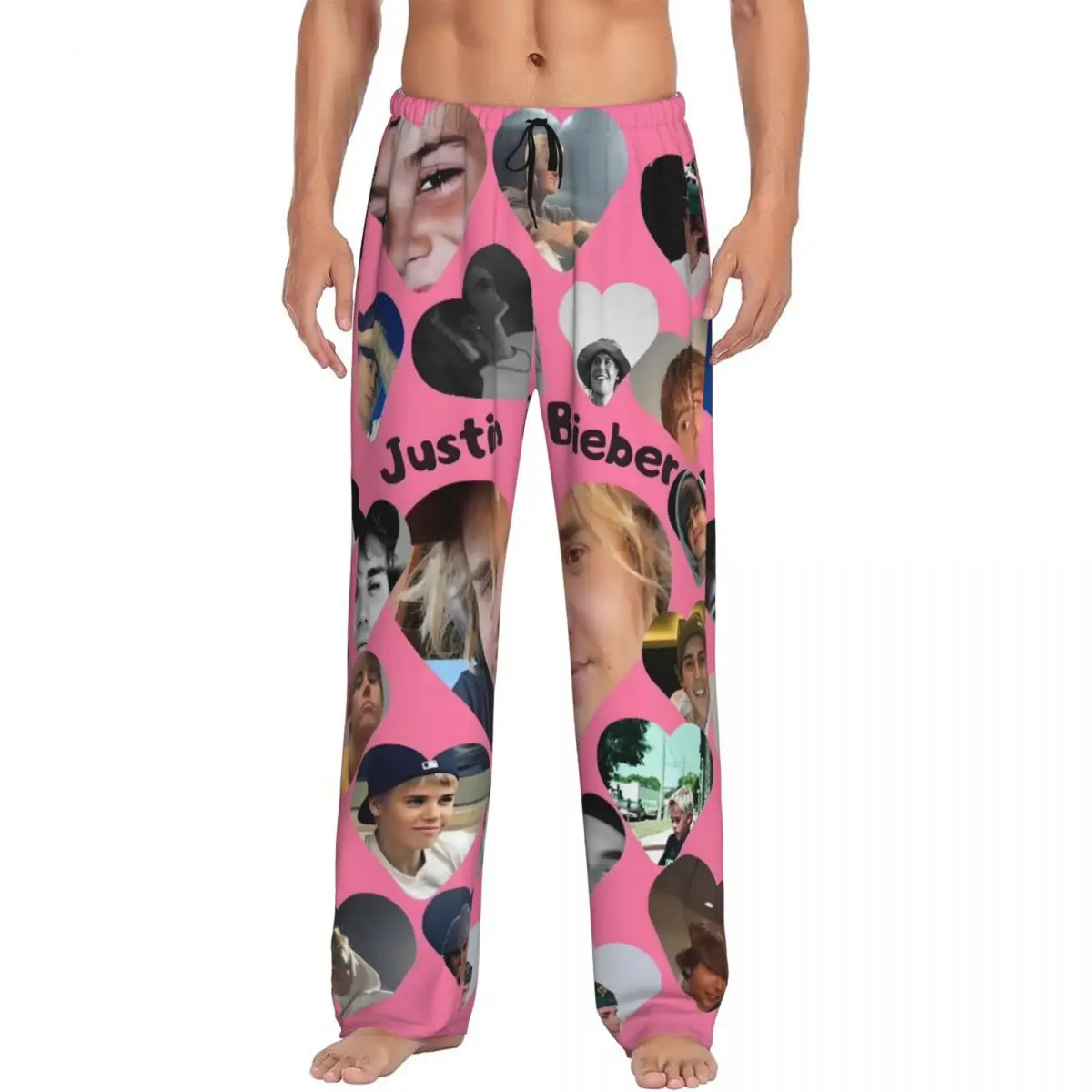 مخصص طباعة الرجال شعبية المغني جاستن بيبر JBiebs بنطلون بيجاما ملابس خاصة صالة النوم قيعان مع جيوب