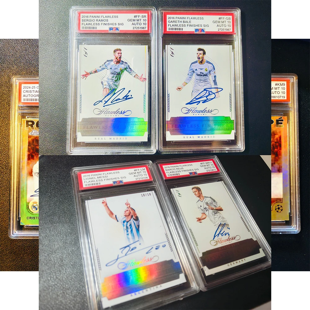 PANINI DIY Homemade Rating Card Brick Messi Ronaldo Mbappe SERGIO RAMOS GARETH BALE Laser signature football boy birthday gift - view 4