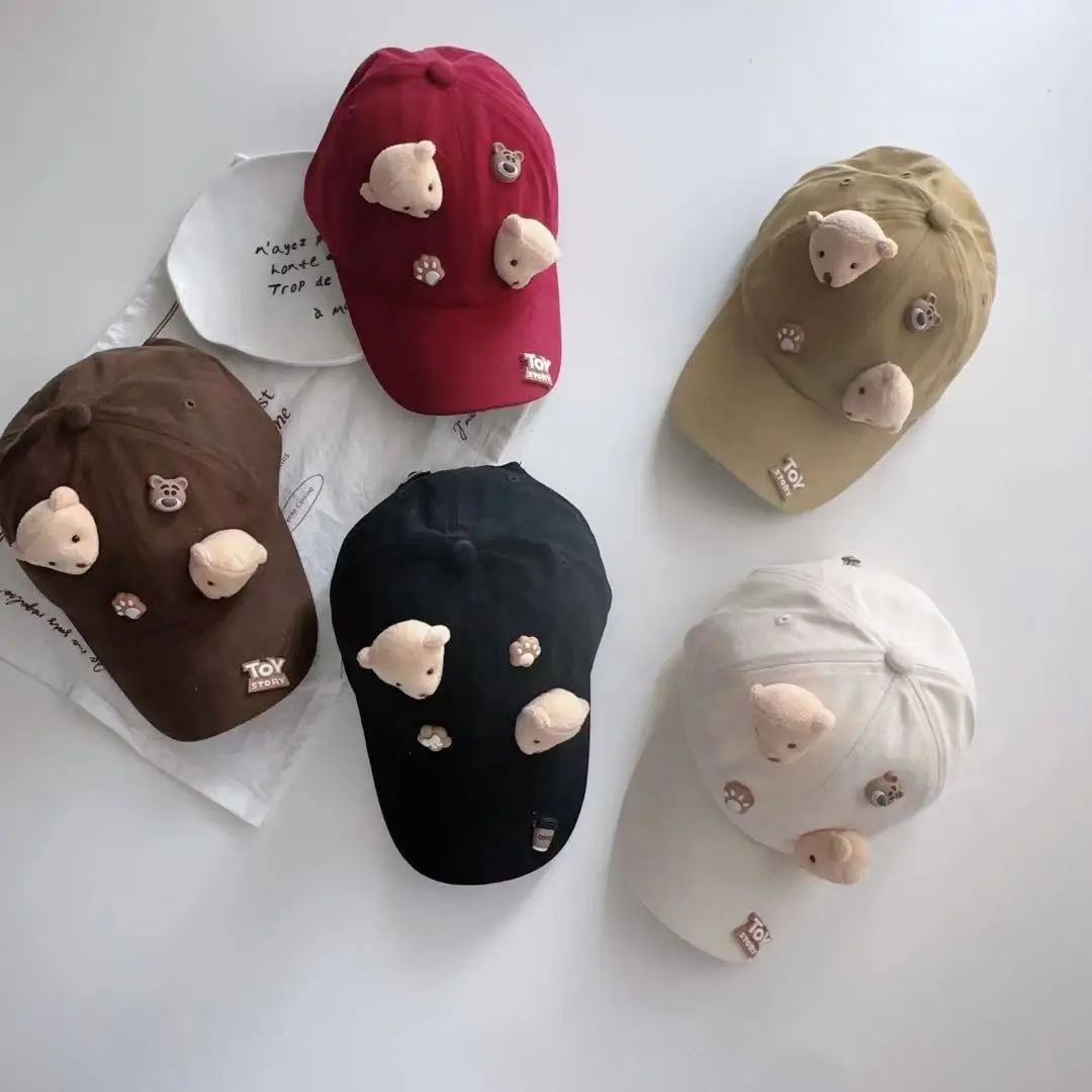 KEBEIYA ins cute bear hat Korean version of the new children's baseball cap men and women fashion with baseball cap cap cap