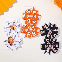 3.14 pollici Halloween Pumpkin Ghost Candy Hair Bow Clips accessori per capelli di Halloween per bambini ragazze forcine per bambini copricapo