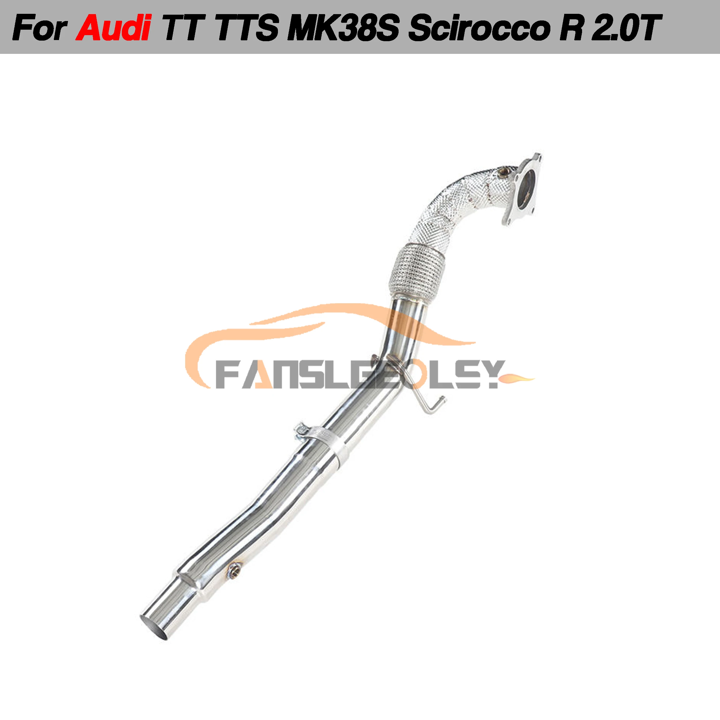 For Audi TT TTS MK3 8S 2.0T Steel Downpipe Performance Exhaust System With Heat shield and catalytic converter Headers