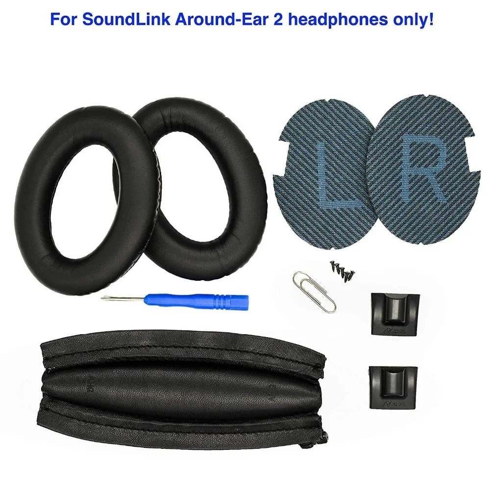 Replacement EarPads and Headband Cushion pad for Bose QC2 QC15 SoundLink Around-Ear 2 Headphones