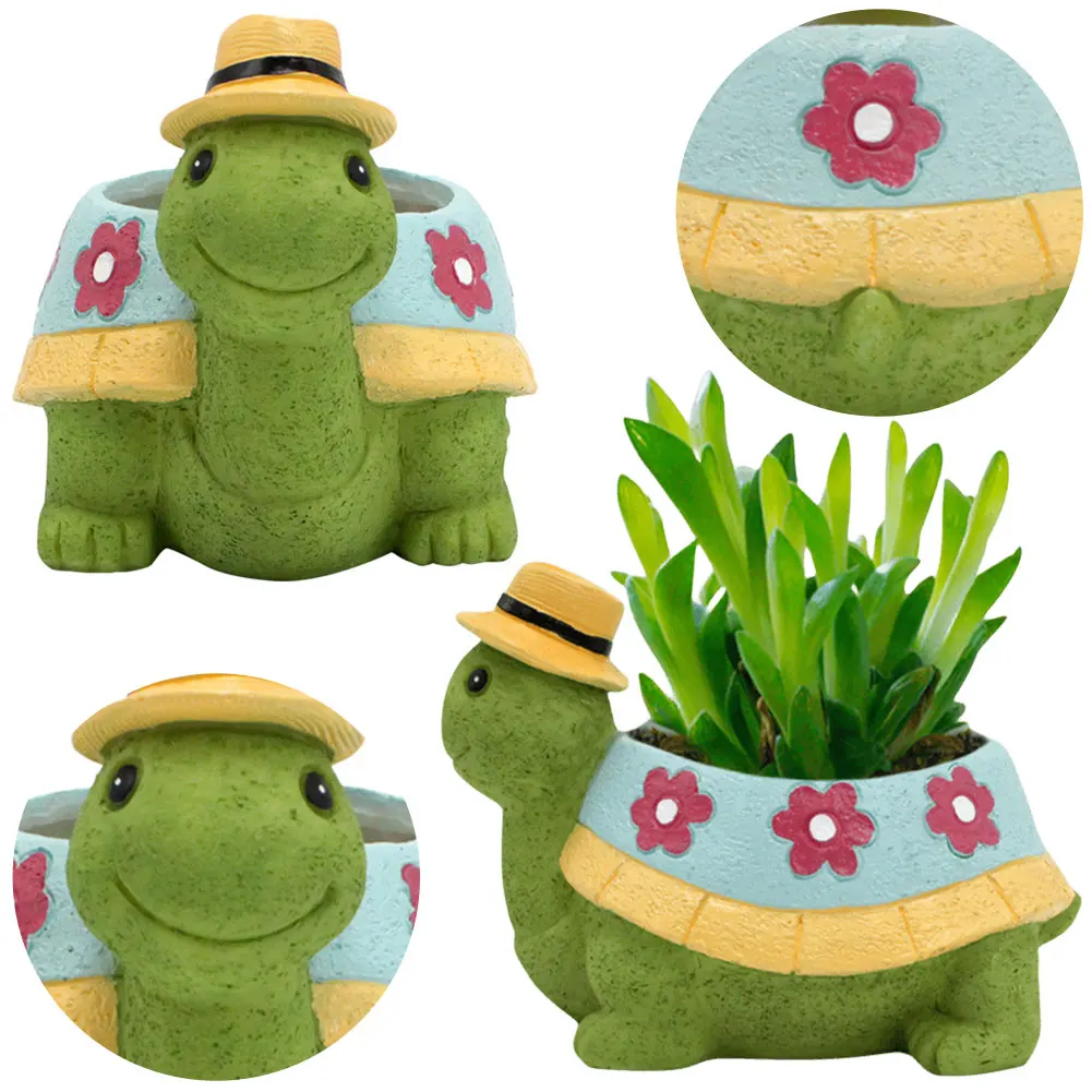 

Turtle Flower Pot Flower Planter Pots Decorative Cute Turtle Flower Planter Creative Cartoon Adorable Turtle Succulent Planters