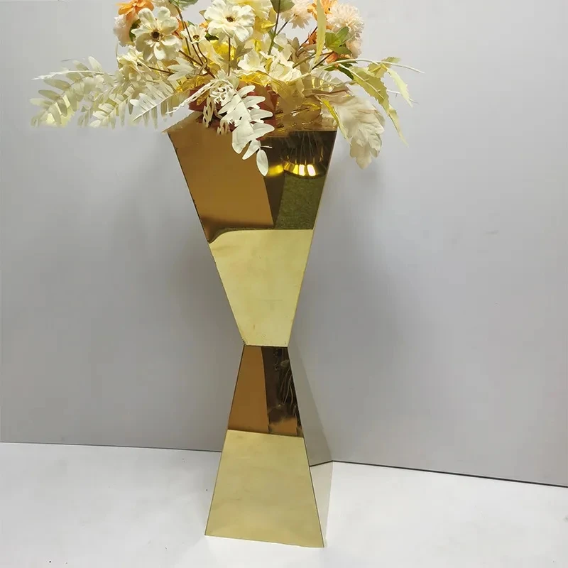 Stainless Steel Flower Stands Vases, Wedding Table Centerpieces, Road Lead, Party Decoration, 1Pc, 2Pcs, 5 Pcs, 6 Pcs, 10Pcs