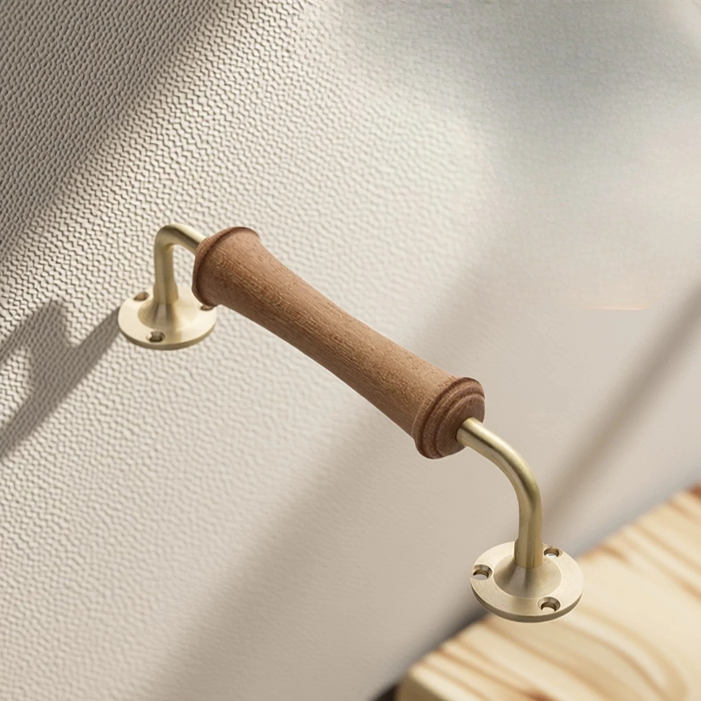 Premium Walnut Brass Cabinet Handle, Invisible Door Drawer Pull, Decorative Hidden Knob, Multifunctional Furniture Hardware