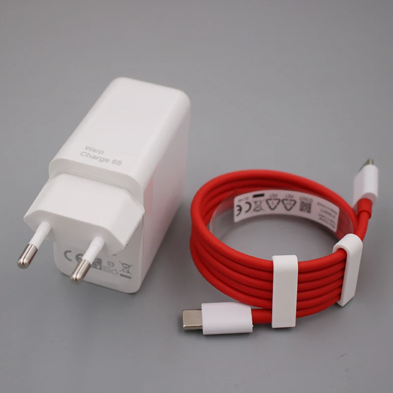 For Oneplus 65W Warp Charger Surper Fast Charging EU/US Adapter Type C To type C Cable For One Plus 1+ 9 Pro 9R 8 8T Nord N100