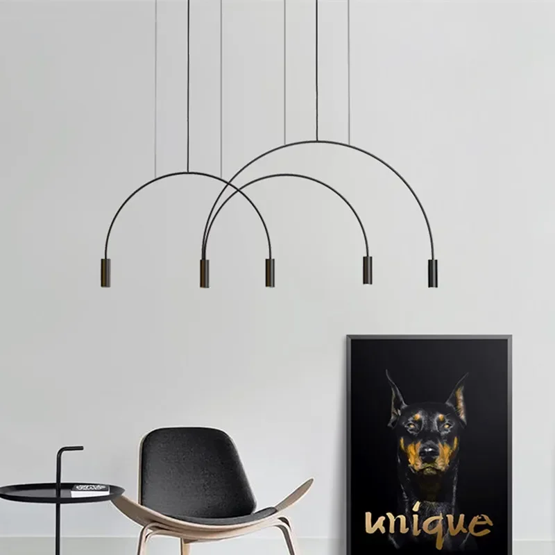 

Designer Home Postmodern Art Lines Geometric Pendant Light Estiluz Volta Pendant Lamp Fixtures Dining Room Studio Linear Light