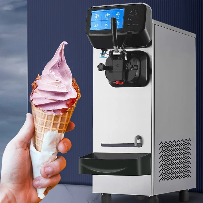 Macchina per gelato commerciale Piccolo touch screen automatico Stalla Desktop Sundae Cono 18-21L/H 1800W