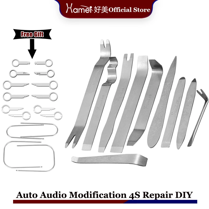 Hamei 10PCS High-strength steel pry plate for multi-functional pry bar disassembly automobile Dash Board Door Panel Gap repair