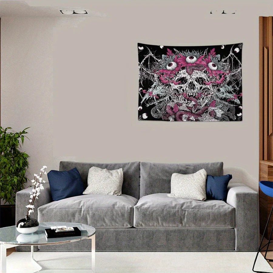 Eerie Monster Tapestry: Gothic Horror Wall Art for a Spooky, Dramatic, Unique, and Captivating Decor Statement