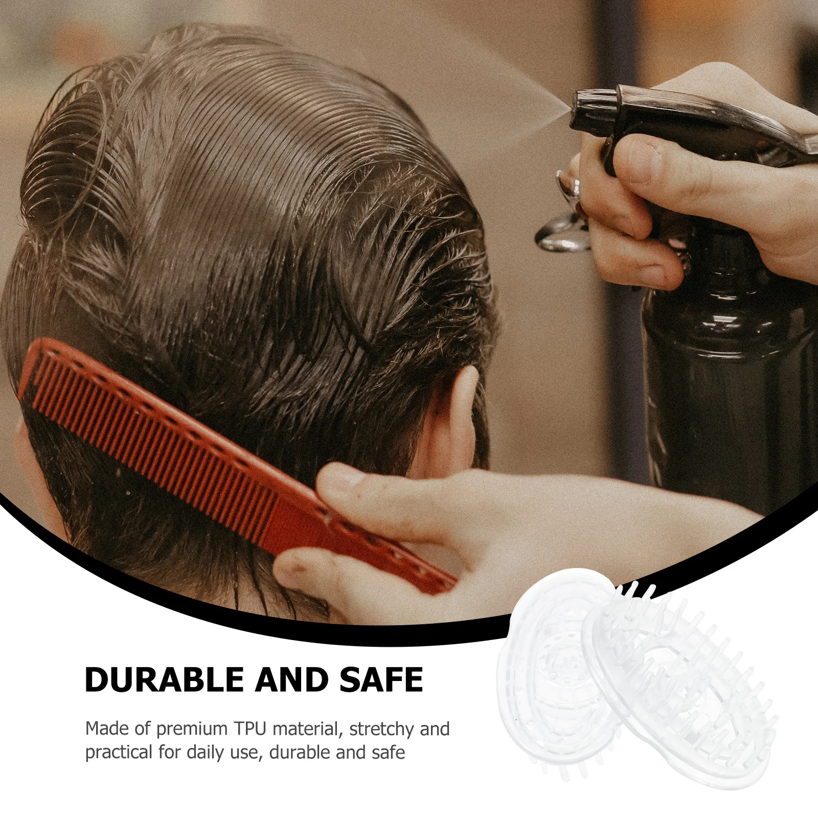 

2pcs Scalp Scrubber Transparent Tpu Hair Washing Brush Deep Cleaning Massage Tool For Bathing Portable Head Therapy Solution