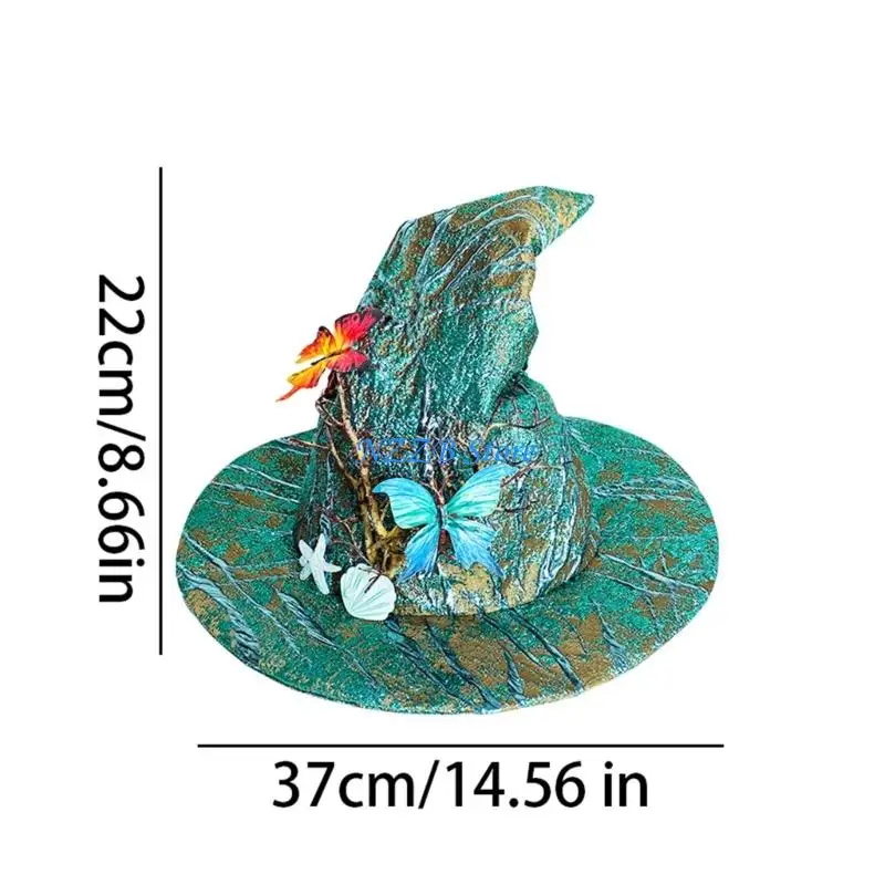 T21F Twist Design Pointed Hat Adjustable Head Size 56 59cm Costume Ball Dramatic Fashion Statement